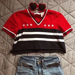 Cropped patriotic sweater